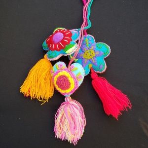 Handmade embroidered ornament/ accent fling-SOLD